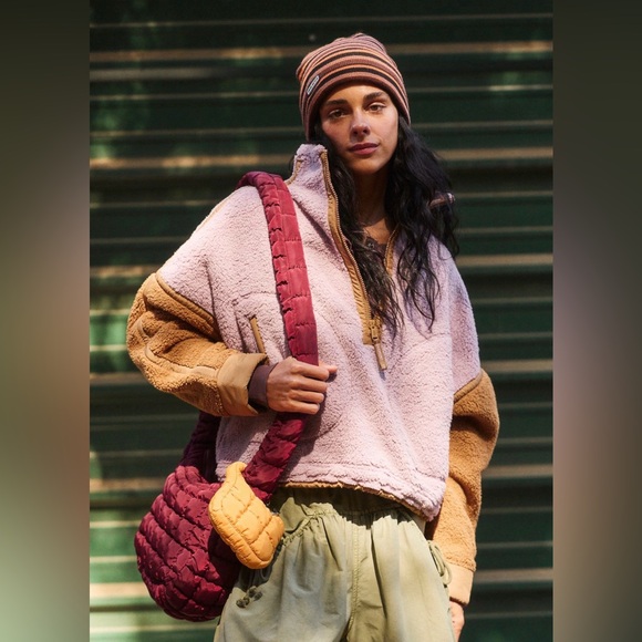 NWT FP Movement Mountain High Logo Half Zip Fleece ~Mauve/Twig~ - Picture 4 of 4